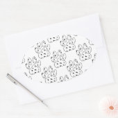 Dalmatiner Druckmuster Ovaler Aufkleber (Umschlag)