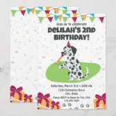 Dalmatiner Einladung zum Geburtstag (Vorne/Hinten)