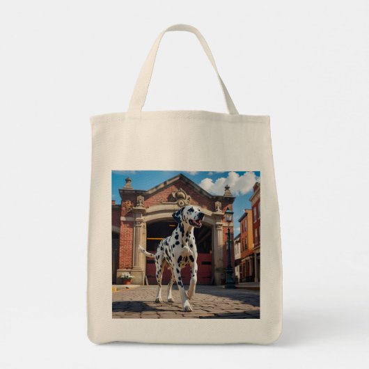 Dalmatiner Elegante Lebensmittelladen Tragetasche (Rückseite)
