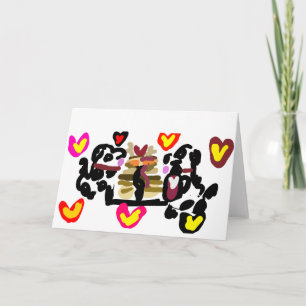 Dalmatiner essen Pfannkuchen Valentinstag Karte