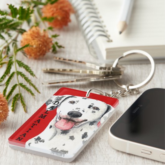 Dalmatiner-Farbblock Schlüsselanhänger (Vorderseite rechts)