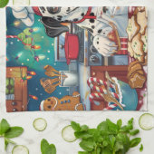 Dalmatiner Feiertag Backen: Feierliche Weihnachten Geschirrtuch (Gefaltet)