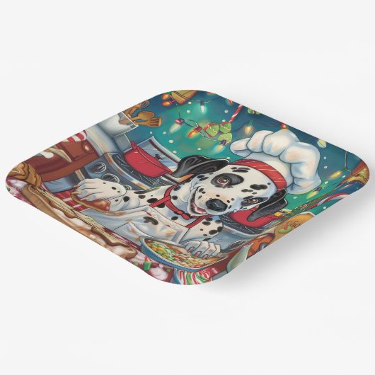 Dalmatiner Feiertag Backen: Feierliche Weihnachten Pappteller (Gewinkelt)