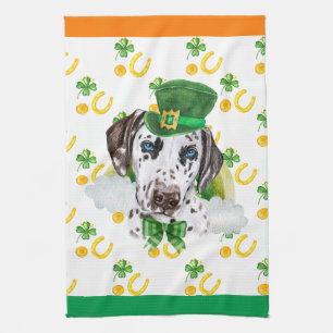 Dalmatiner Ferienhaus Dekoration St. Patrick's Day Geschirrtuch