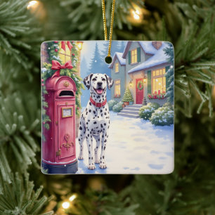 Dalmatiner Festtagsbriefkasten Weihnachtskunst Keramikornament