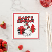 Dalmatiner-Feuerwehrhund Hydrant Geburtstag Serviette (Beispiel)