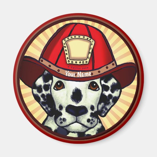 Dalmatiner Feuerwehrmann Magnet (Vorne)