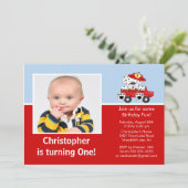 Dalmatiner  Foto Geburtstag Einladung (Stehend Vorderseite)