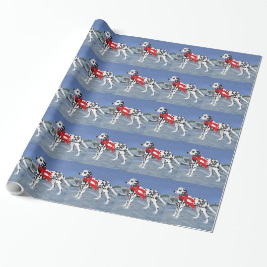 Dalmatiner Frohe Weihnachten Geschenkpapier (Ungerollt)