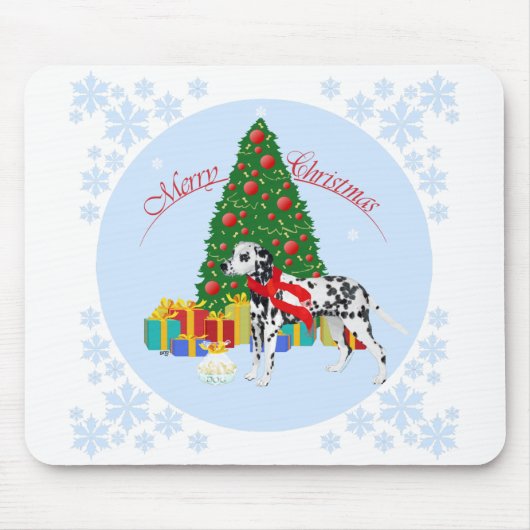 Dalmatiner Frohe Weihnachten Mousepad (Vorne)