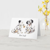 Dalmatiner "Für dich!" Grußkarte Karte (Gelbe Blume)