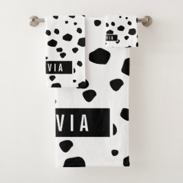 Dalmatiner für klassische Individuelle Name - Must Badhandtuch Set