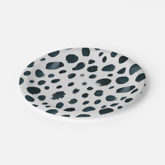 Dalmatiner für Schwarze und Weiße Hunde - Druckpun Pappteller (Schrägansicht)