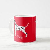 Dalmatiner Gepunktet Hund Personalisiertes Geschen Kaffeetasse (Vorderseite Links)
