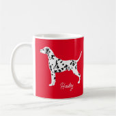 Dalmatiner Gepunktet Hund Personalisiertes Geschen Kaffeetasse (Links)