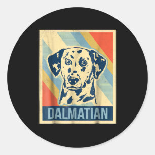 Dalmatiner-Geschenk DALMATINER VINTAG Runder Aufkleber