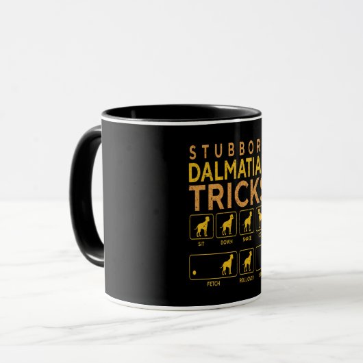 Dalmatiner-Geschenk | Stubborn Dalmatiner Tricks Tasse (Vorderseite Links)