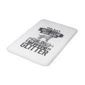 Dalmatiner Glitter Lustiger Hundehaar Zitat Design Badematte (Schrägansicht)