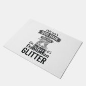 Dalmatiner Glitter Lustiger Hundehaar Zitat Design Fußmatte (Schrägansicht)