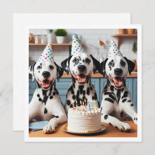 Dalmatiner Grußkarte, Dalmatiner Geburtstag Einladung (Vorne/Hinten)