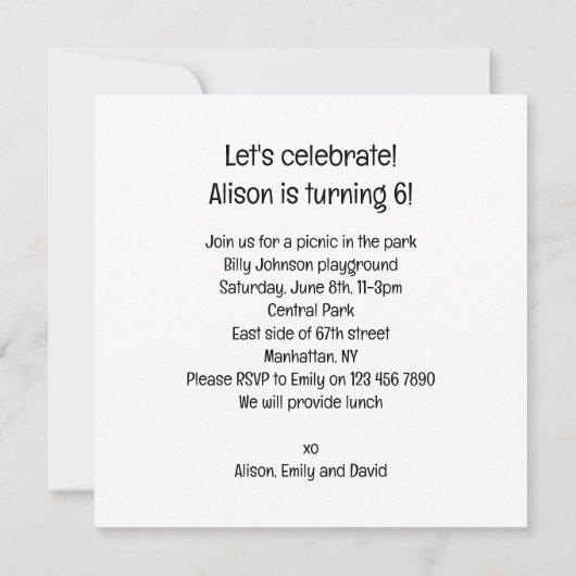 Dalmatiner Grußkarte, Dalmatiner Geburtstag Einladung (Rückseite)