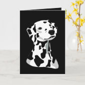 Dalmatiner Grußkarte schwarz Karte (Gelbe Blume)