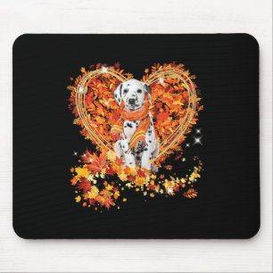 Dalmatiner Hallo Herbst Hund Blätter Herbst Herbst Mousepad