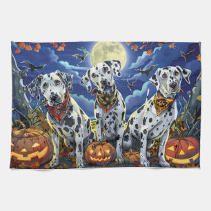 Dalmatiner Halloween Gruselig Geschirrtuch