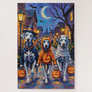 Dalmatiner Halloween-Kostüme beim Trick-or-Treat Puzzle