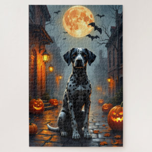 Dalmatiner-Halloween-Kunst im Spuk-Feuerwehrhaus Puzzle