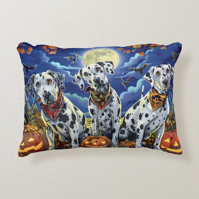 Dalmatiner Halloween Spooky Dekokissen (Vorderseite)