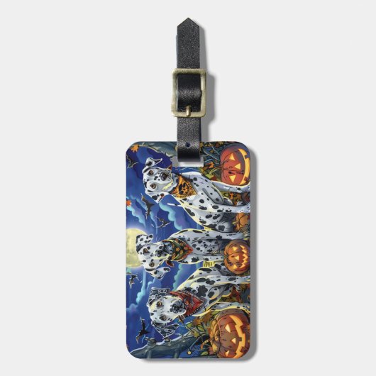 Dalmatiner Halloween Spooky Gepäckanhänger (Vorderseite vertikal)