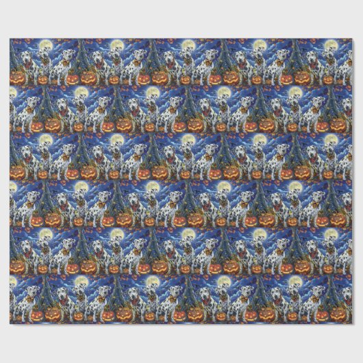 Dalmatiner Halloween Spooky Geschenkpapier (Flach)