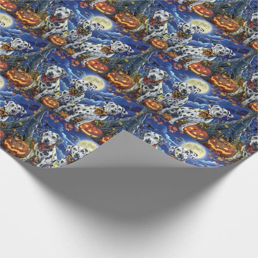 Dalmatiner Halloween Spooky Geschenkpapier (Ecke)