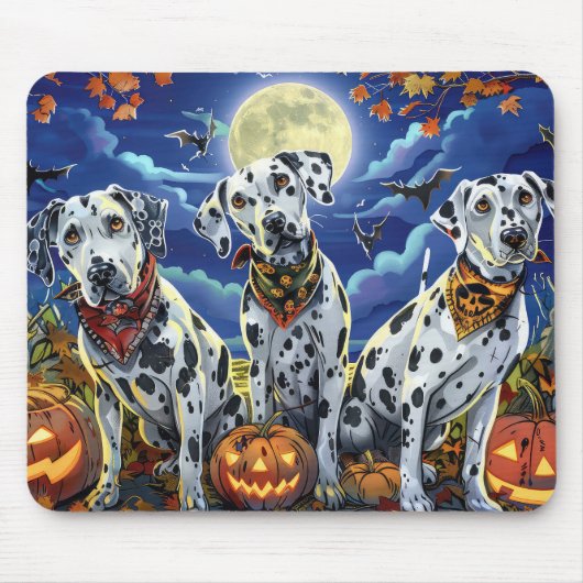 Dalmatiner Halloween Spooky Mousepad (Vorne)