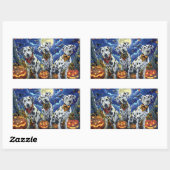 Dalmatiner Halloween Spooky Rechteckiger Aufkleber (Blatt)