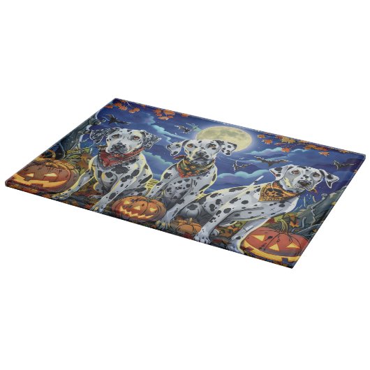 Dalmatiner Halloween Spooky Schneidebrett (Ecke)