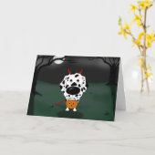 Dalmatiner-Halloween-Teufel Karte (Gelbe Blume)