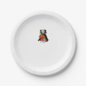 Dalmatiner Halloween Vampire Hund mit Pumpkin Bask Pappteller (Vorderseite)