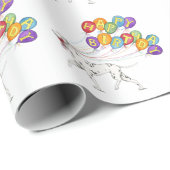 Dalmatiner Happy Birthday Wrapping Paper Geschenkpapier (Rolleneckpunkt)