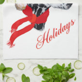 Dalmatiner Happy Holidays Küchentuch (Gefaltet)