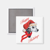 Dalmatiner Happy Holidays Magnet (Vorderseite/Rückseite)