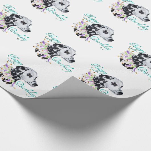 Dalmatiner Hapy Birthday Geschenkpapier (Ecke)