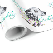 Dalmatiner Hapy Birthday Geschenkpapier (Rolleneckpunkt)