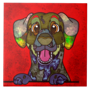 Dalmatiner hässliches Hundegesicht Fliese