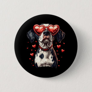 Dalmatiner Heart Gles Niedlich Valentinstag Hunde Button