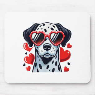 Dalmatiner Heart Gles Niedlich Valentinstag Hunde Mousepad