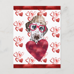 Dalmatiner Hearts Dog Lover Valentine Geschenk Feiertagspostkarte