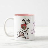 Dalmatiner-Herz-Mama Zweifarbige Tasse (Links)