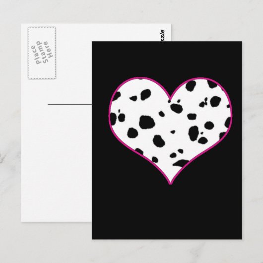 Dalmatiner Herz Postkarte (Vorne/Hinten)